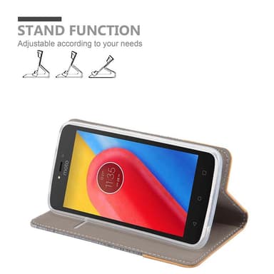 Motorola MOTO C PLUS Plånboksfodral Skal (Grå)