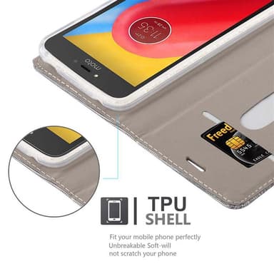 Motorola MOTO C PLUS Plånboksfodral Skal (Grå)