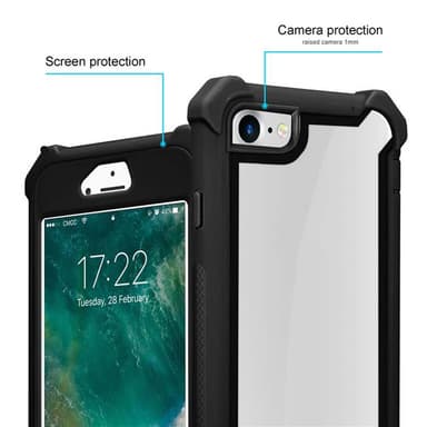 iPhone 7 / 7S / 8 / SE 2020 Skal Fodral Case (Svart)