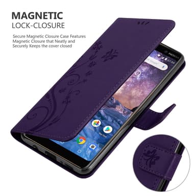 Nokia 7 PLUS Plånboksfodral Skal (Lila)