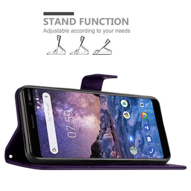 Nokia 7 PLUS Plånboksfodral Skal (Lila)