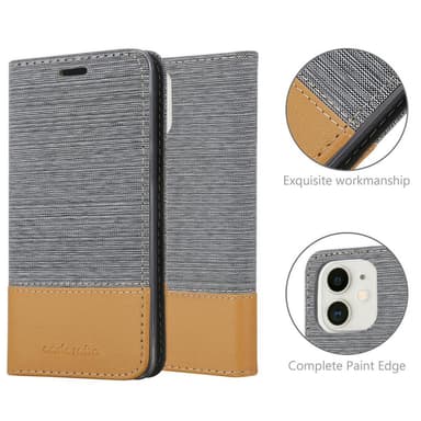 iPhone 12 MINI Plånboksfodral Skal (Grå)