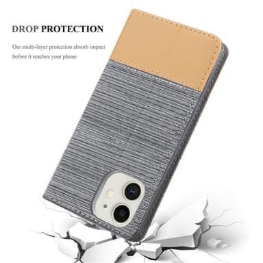 iPhone 12 MINI Plånboksfodral Skal (Grå)
