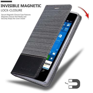 Nokia Lumia 550 Plånboksfodral Skal (Grå)