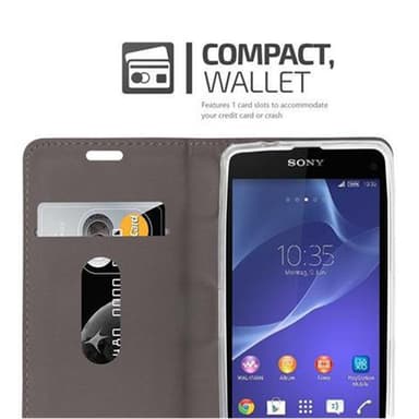 Sony Xperia Z1 COMPACT Plånboksfodral Skal (Grå)