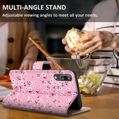 Huawei P20 Plånboksfodral Skal (Rosa)