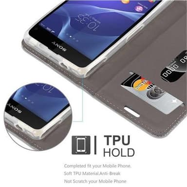 Sony Xperia Z1 COMPACT Plånboksfodral Skal (Grå)