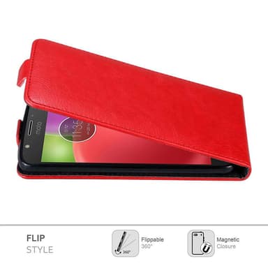Motorola MOTO E4 Flipfodral Skal (Röd)