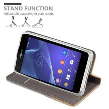Sony Xperia Z1 COMPACT Plånboksfodral Skal (Grå)