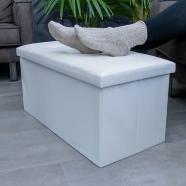 Hopfällbar bänk 78x38x38 cm Sittpall Sittkub (vit)