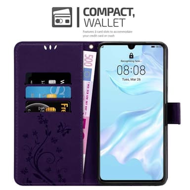 Huawei P30 Plånboksfodral Skal (Lila)
