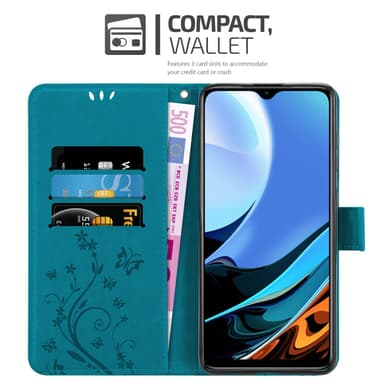 Xiaomi RedMi 9T / POCO M3 Plånboksfodral Skal (Blå)