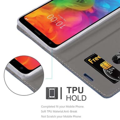 LG Q7 / Q7a / Q7+ Plånboksfodral Skal (Blå)