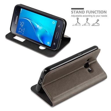 Samsung Galaxy J1 2015 Plånboksfodral Skal (Brun)