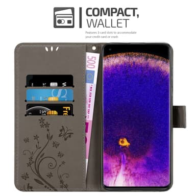 Oppo FIND X5 PRO Plånboksfodral Skal (Grå)
