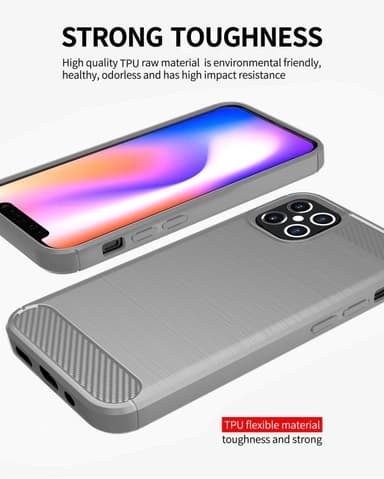 iPhone 12 PRO MAX Skal Fodral Case (Grå)