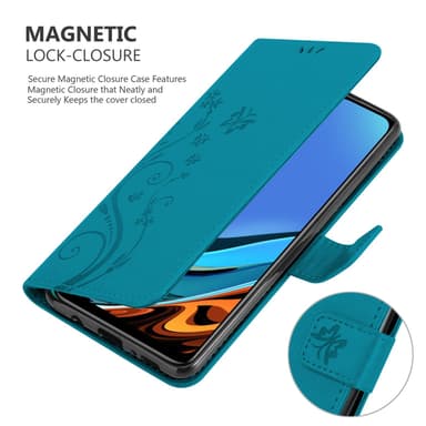 Xiaomi RedMi 9T / POCO M3 Plånboksfodral Skal (Blå)