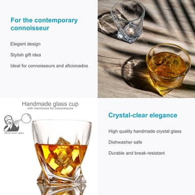4x Whiskyglas Old Fashioned Whiskey Kristallglas