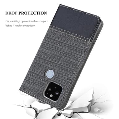 Google PIXEL 5 XL Plånboksfodral Skal (Grå)