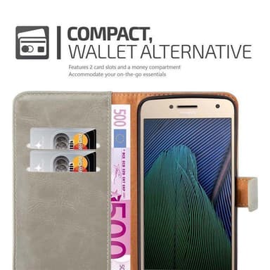 Motorola MOTO G5 PLUS Plånboksfodral Skal (Brun)
