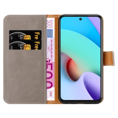 Xiaomi RedMi 10 Plånboksfodral Skal (Brun)