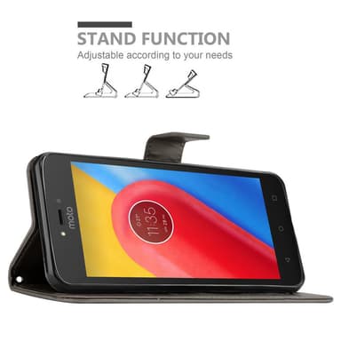 Motorola MOTO C Plånboksfodral Skal (Grå)