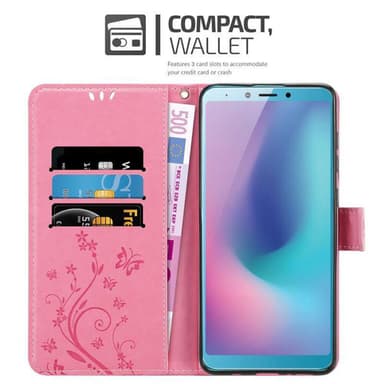 Samsung Galaxy A6s Plånboksfodral Skal (Rosa)