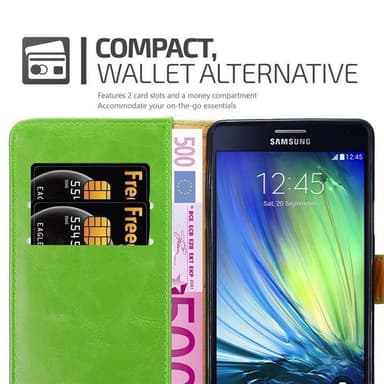 Samsung Galaxy A7 2015 Plånboksfodral Skal (Grön)