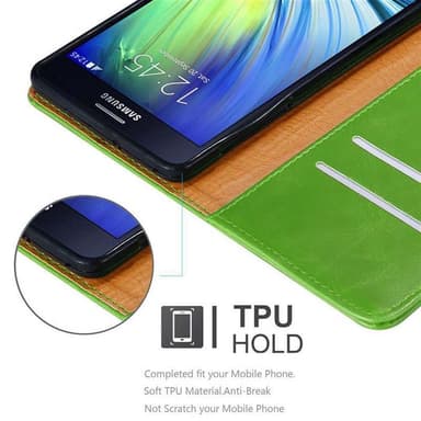 Samsung Galaxy A7 2015 Plånboksfodral Skal (Grön)
