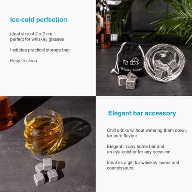 Whiskeystenar 9x iskuber kylstenar Kylkuber (grå)