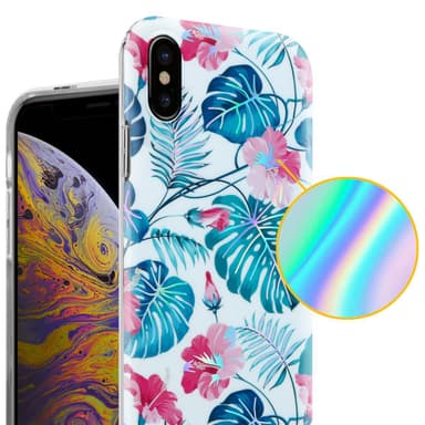 iPhone XS MAX Fodral Skal Blommor (Vit)