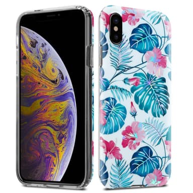 iPhone XS MAX Fodral Skal Blommor (Vit)