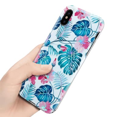 iPhone XS MAX Fodral Skal Blommor (Vit)