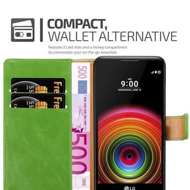 LG X POWER Plånboksfodral Skal (Grön)
