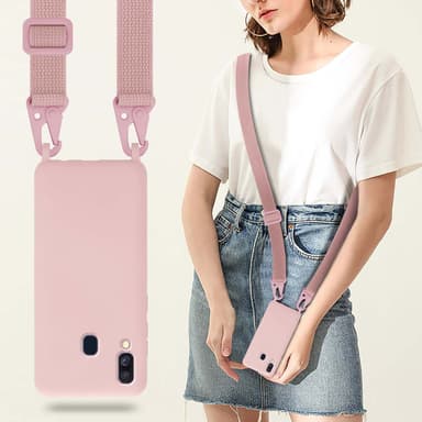 Samsung Galaxy A40 Skal Fodral Kedja (Rosa)