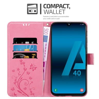 Samsung Galaxy A40 Plånboksfodral Skal (Rosa)