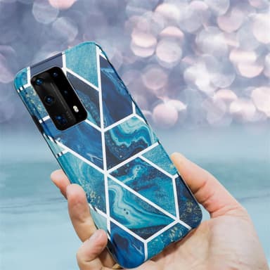 Huawei P40 Plånboksfodral Skal (Blå)