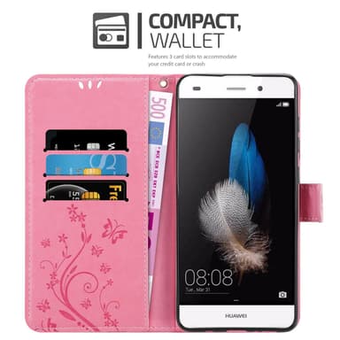 Huawei P8 LITE 2015 Plånboksfodral Skal (Rosa)