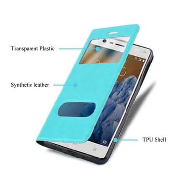 Nokia 3 2017 Plånboksfodral Skal (Turkos)