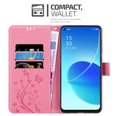 Oppo Reno6 5G Plånboksfodral Skal (Rosa)