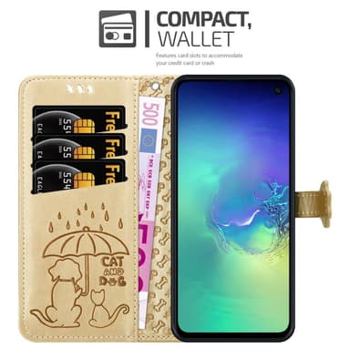 Samsung Galaxy S10e Plånboksfodral Skal (Guld)