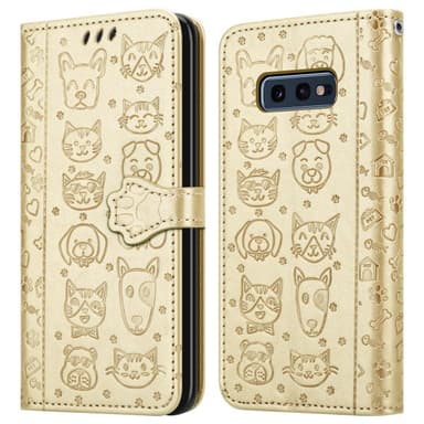 Samsung Galaxy S10e Plånboksfodral Skal (Guld)