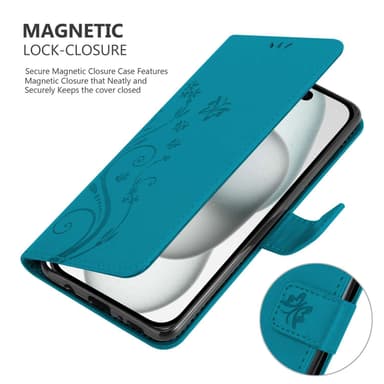 iPhone 15 Plånboksfodral Skal (Blå)