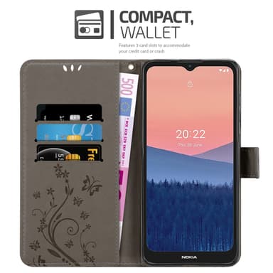 Nokia C21 Plånboksfodral Skal (Grå)