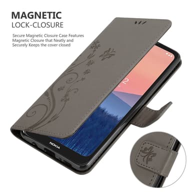 Nokia C21 Plånboksfodral Skal (Grå)