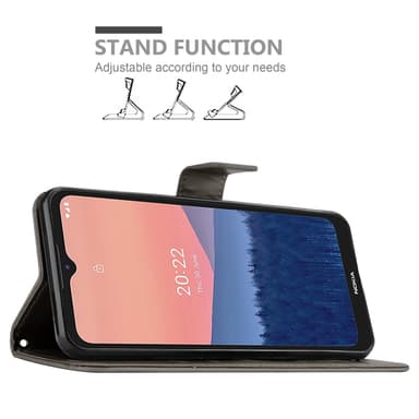 Nokia C21 Plånboksfodral Skal (Grå)