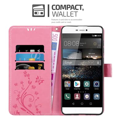 Huawei P8 Plånboksfodral Skal (Rosa)