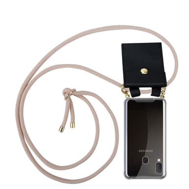 Samsung Galaxy A10e / A20e Skal Fodral Kedja (Rosa)