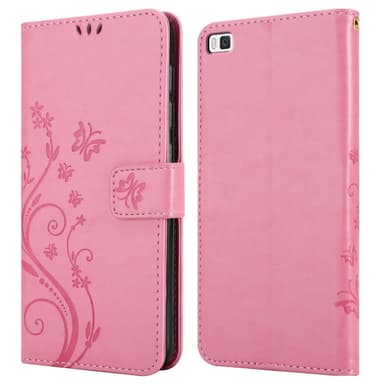 Huawei P8 Plånboksfodral Skal (Rosa)