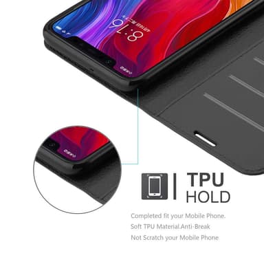Xiaomi Mi 8 Plånboksfodral Skal (Svart)